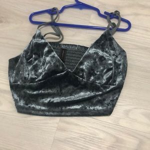 Velvet grey crop top